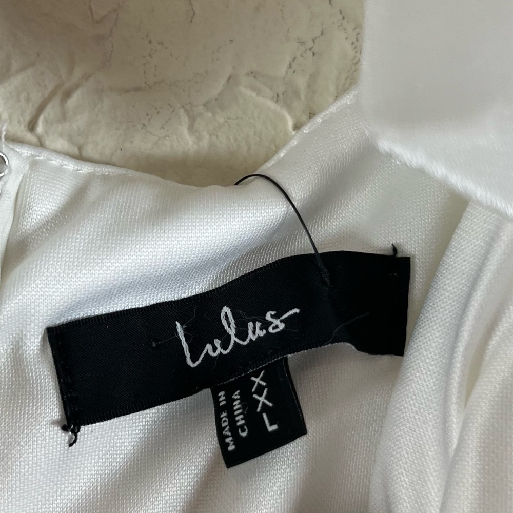 Lulu's Effortlessly Sweet White Tulle 3D Floral Tie-Strap Midi Dress - Picture 13 of 14